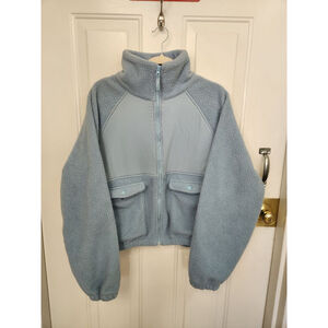 Blogilates Light Blue Bonfire Fleece Jacket XS